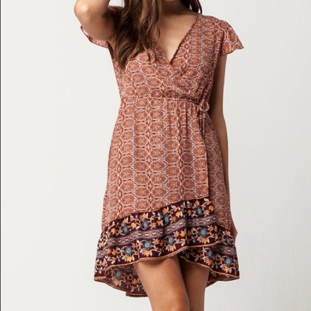 Medallion Print Flutter Boho Dress